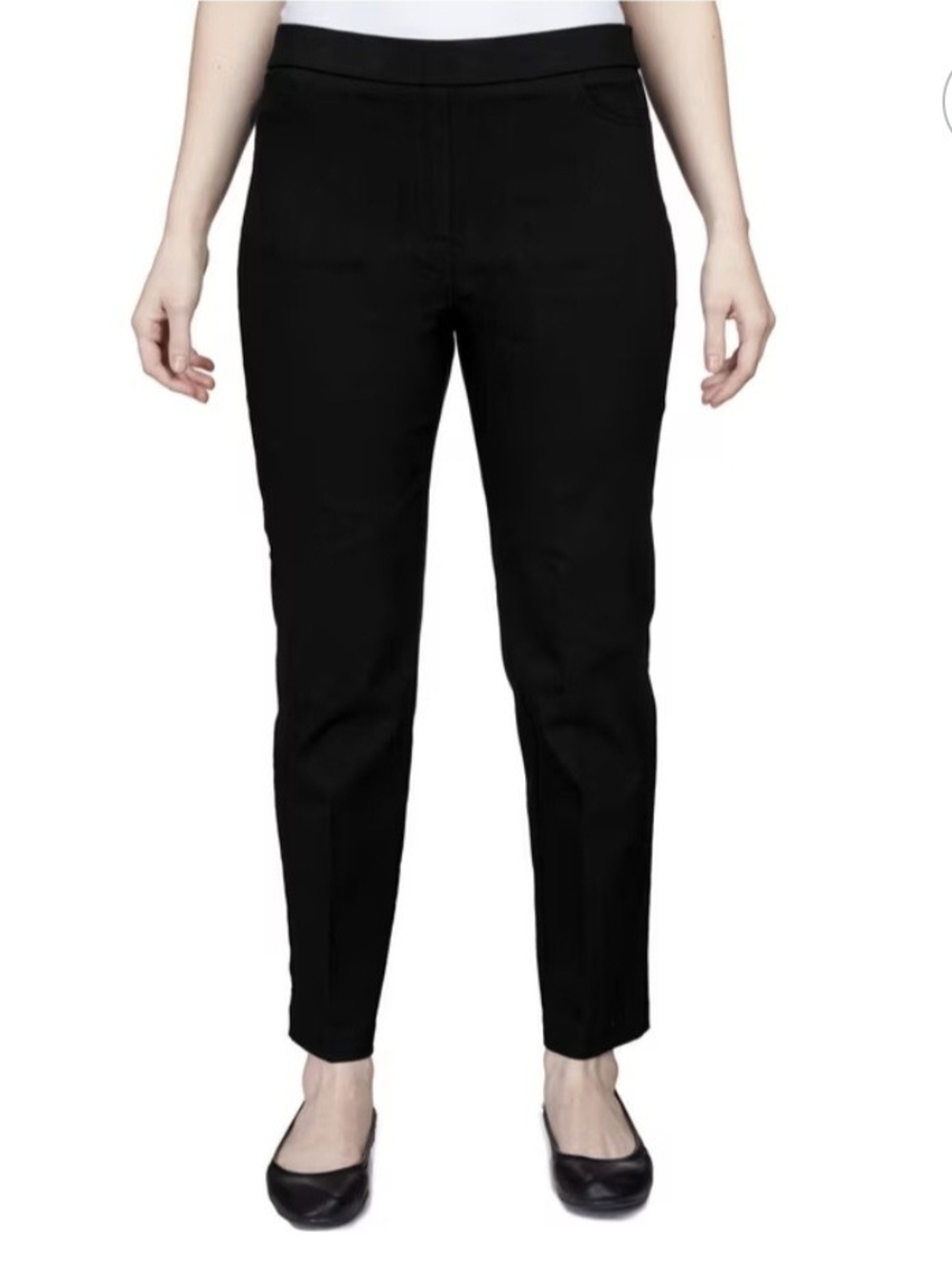 Alfred Dunner Women's Black Skinny Pull-On Pants